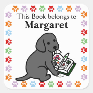 Neugieriger Black Labrador Puppy Quadratischer Aufkleber