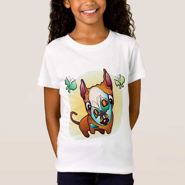 Neugieriger BullTerrier Dog T-Shirt (Vorderseite)