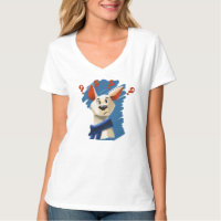 Neugieriger Cartoon Dog on Blue - Playful Pet