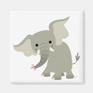 Neugieriger Cartoon Elephant Magnet