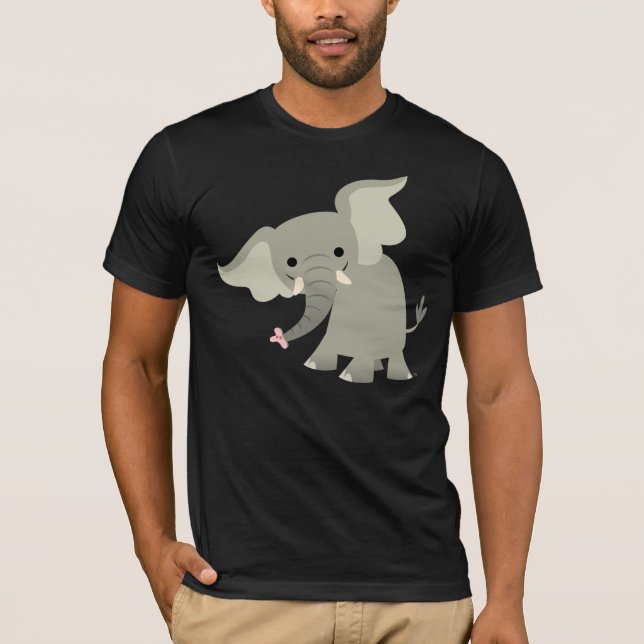 Neugieriger Cartoon Elephant T - Shirt (Vorderseite)