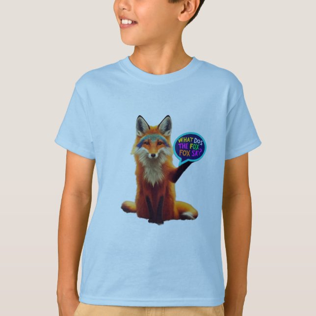 Neugieriger Fox-Fragezeichen-T - Shirt (Vorderseite)