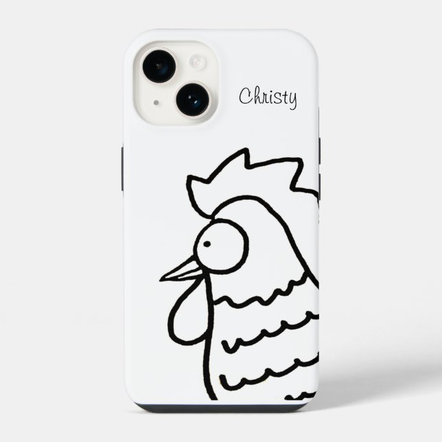 neugieriger Hahn iPhone Hülle (Rückseite)