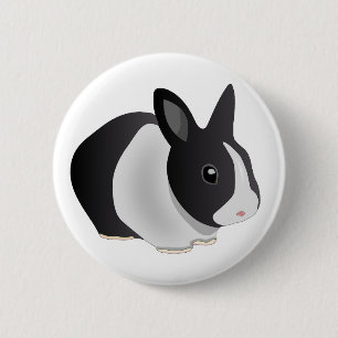 Neugieriger Häschenknopf Button