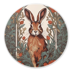 Neugieriger Hase William Morris Inspiriert Floral Keramikknauf