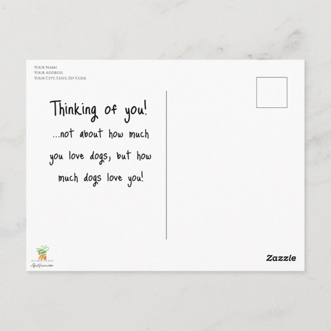 Neugieriger Junge und seine Whimsiktiere Postkarte (Rückseite)