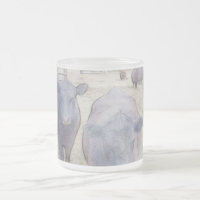 Neugieriger junger Schwarzer Angus Mattglastasse (Mittel)