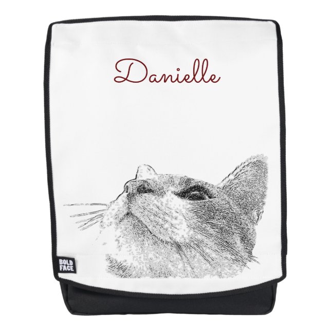 Neugieriger Katzenbackpack Rucksack (Vorderseite)