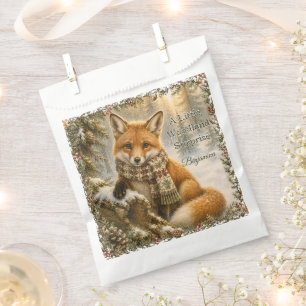 Neugieriger kleiner Fuchs Schneewald Geburtstag Geschenktütchen