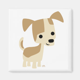 Neugieriger kleiner HundeCartoonmagnet Magnet