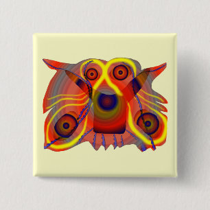 Neugieriger Löwehund Button