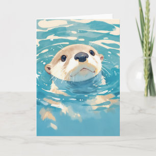 Neugieriger Otter in funkelnden Gewässern Karte