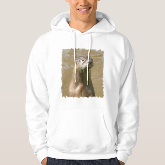 Neugieriger Otter-mit Kapuze Sweatshirt (Vorderseite)