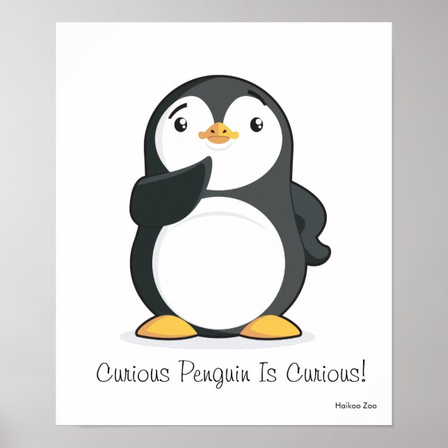 Neugieriger Pinguin ist neugierig! Poster (Vorne)