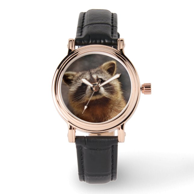 Neugieriger Raccoon Armbanduhr (Vorderseite)