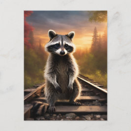 Neugieriger Raccoon Postkarte