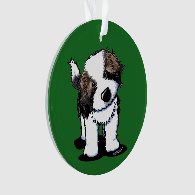 Neugieriger Saint Bernard Ornament (Vorderseite)