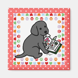 Neugieriger schwarzer Labrador-Welpe Magnet