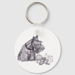 Neugieriger Scottish Terrier Meins, alles Meins Schlüsselanhänger