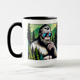 Neugieriger Squatch mit Sonnenbrille Tasse