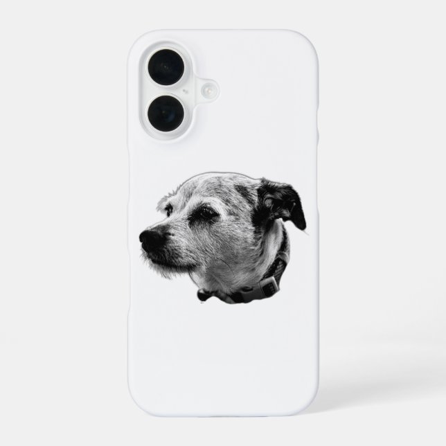 Neugieriger Terrier Mix iPhone Case 16 Hülle (Rückseite)