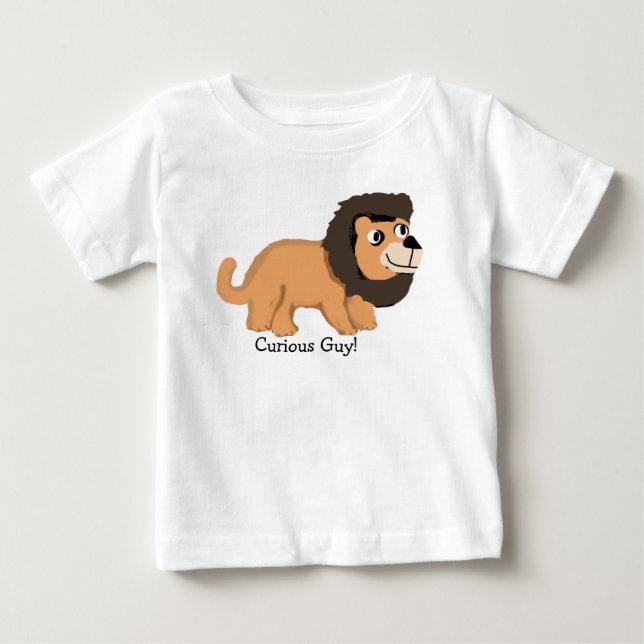 Neugieriger Typ Lion Baby T-shirt (Vorderseite)