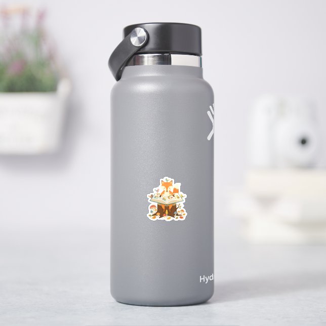 Neugieriger Waldleser Aufkleber (HydroFlask)