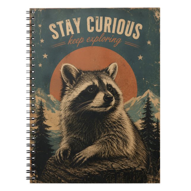 Neugieriger Waschbär Vintage  Notizblock (Vorderseite)
