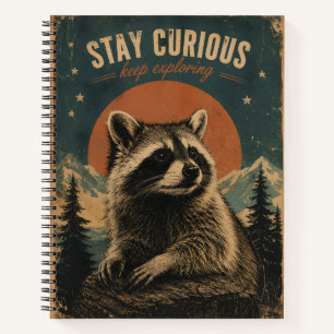Neugieriger Waschbär Vintage Notizbuch