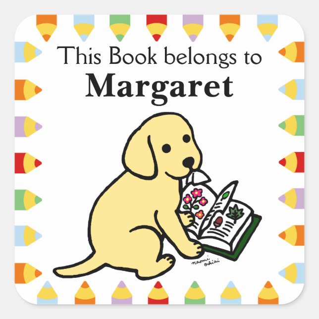 Neugieriger Yellow Labrador Puppy Quadratischer Aufkleber (Vorderseite)
