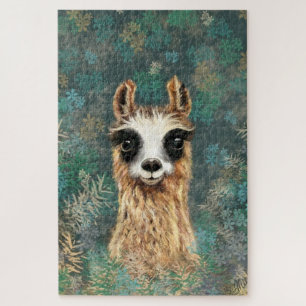 Neugieriges Baby Llama Puzzle Funny