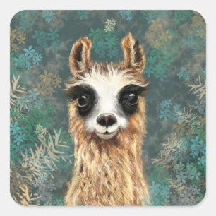 Neugieriges Baby Llama Sticker Funny Alpaca