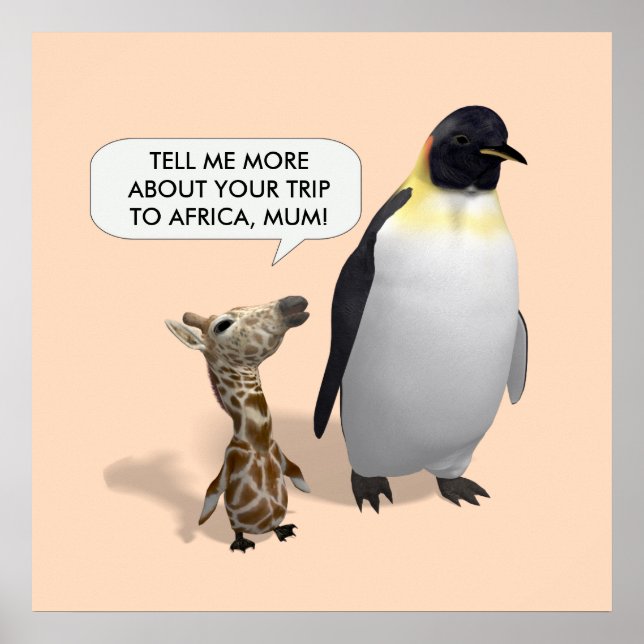 Neugieriges Giraffe Baby Poster (Vorne)