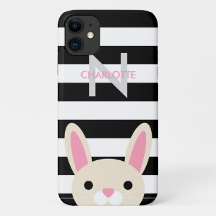 Neugieriges Häschen   Stripes   Monogramm Case-Mate iPhone Hülle