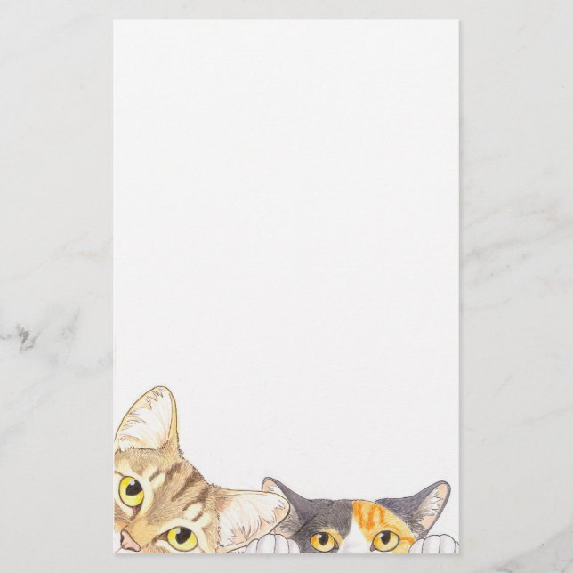 Neugieriges Katzen-Briefpapier Briefpapier (Vorderseite)