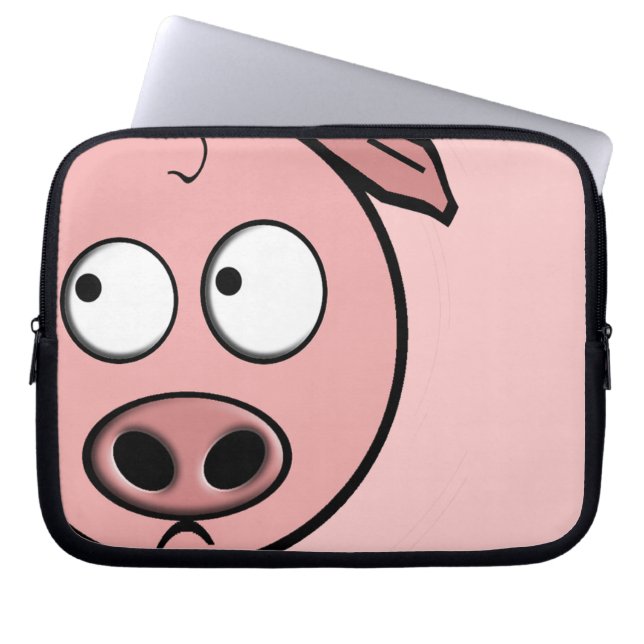 Neugieriges Schwein Laptopschutzhülle (Vorderseite)