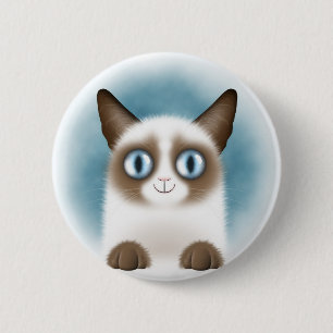 Neugieriges siamesisches Kätzchen Button