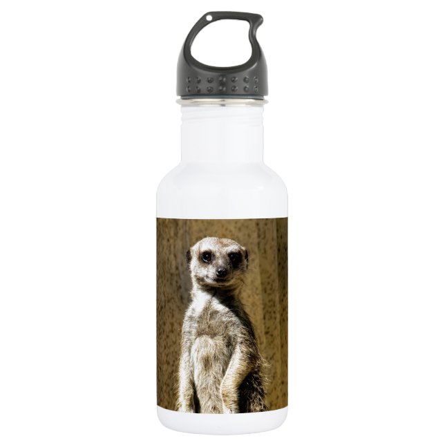 Neugieriges stehendes Meerkat - Suricata suricatta Trinkflasche (Vorderseite)