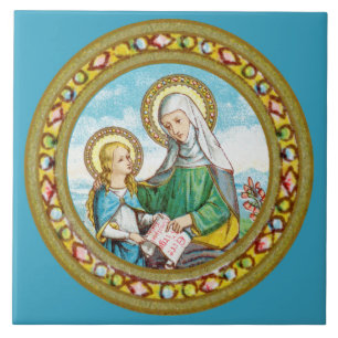 Neugotische Hl. Anna und junge Maria (SAU 29) Fliese