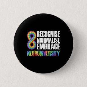 Neuheit Neurodiversity Rainbow Infinity Autism Awa Button
