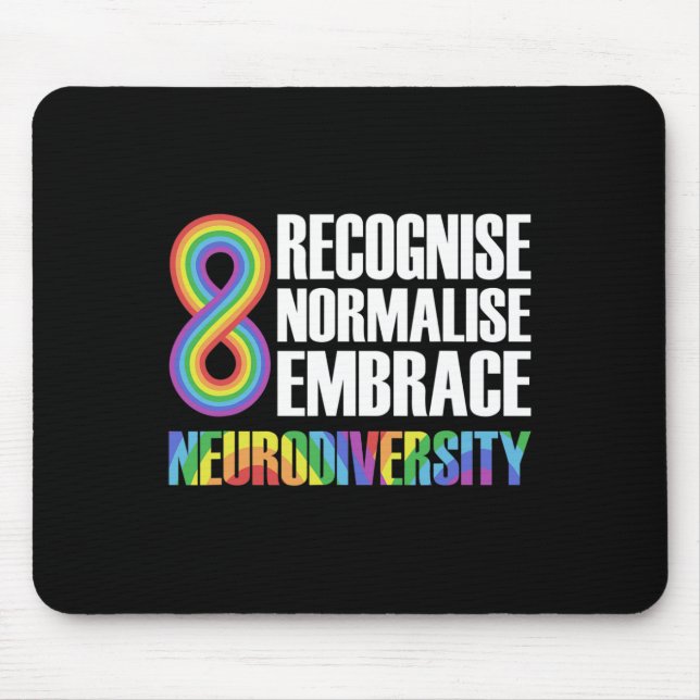 Neuheit Neurodiversity Rainbow Infinity Autism Awa Mousepad (Vorne)