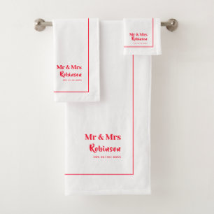 Neuigkeiten Mr. & Mrs. Personalisiert Large Badhandtuch Set