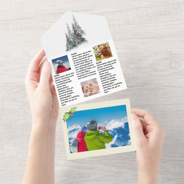 Neuigkeiten 🎄 Weihnachts-Foto All In One Einladung (Abreißtisch)