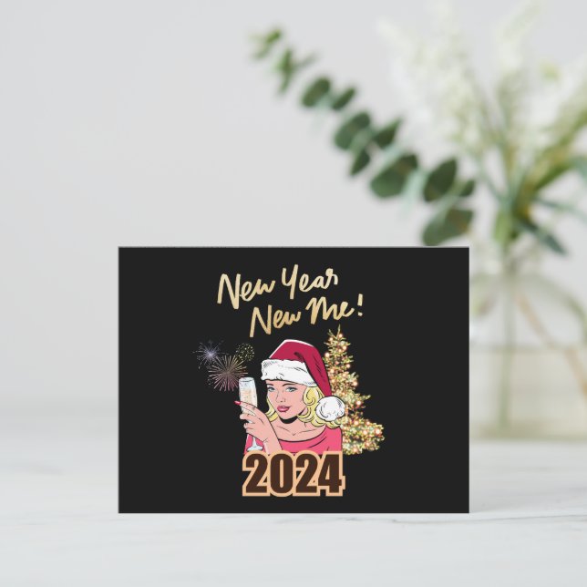 Neujahr 2024 postkarte (Stehend Vorderseite)