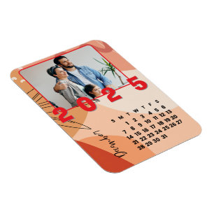 Neujahr 2025 Dezember Monats Kalender Familienfoto Magnet