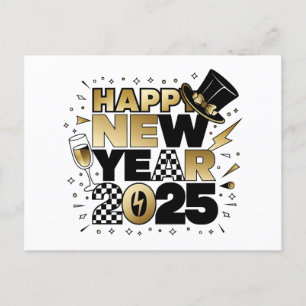 Neujahr 2025 feiertagspostkarte