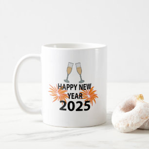 Neujahr 2025 Frohes neues Jahr Kaffeetasse