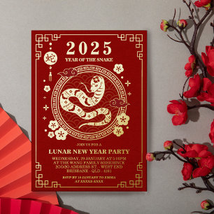 Neujahr 2025 - Jahr der Schlange - 新年 Folien Feiertagskarte
