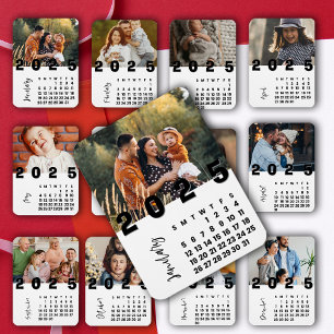 Neujahr 2025 Januar Foto der Kalenderfamilie Magnet