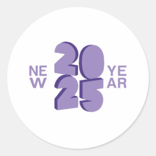 Neujahr 2025 runder aufkleber